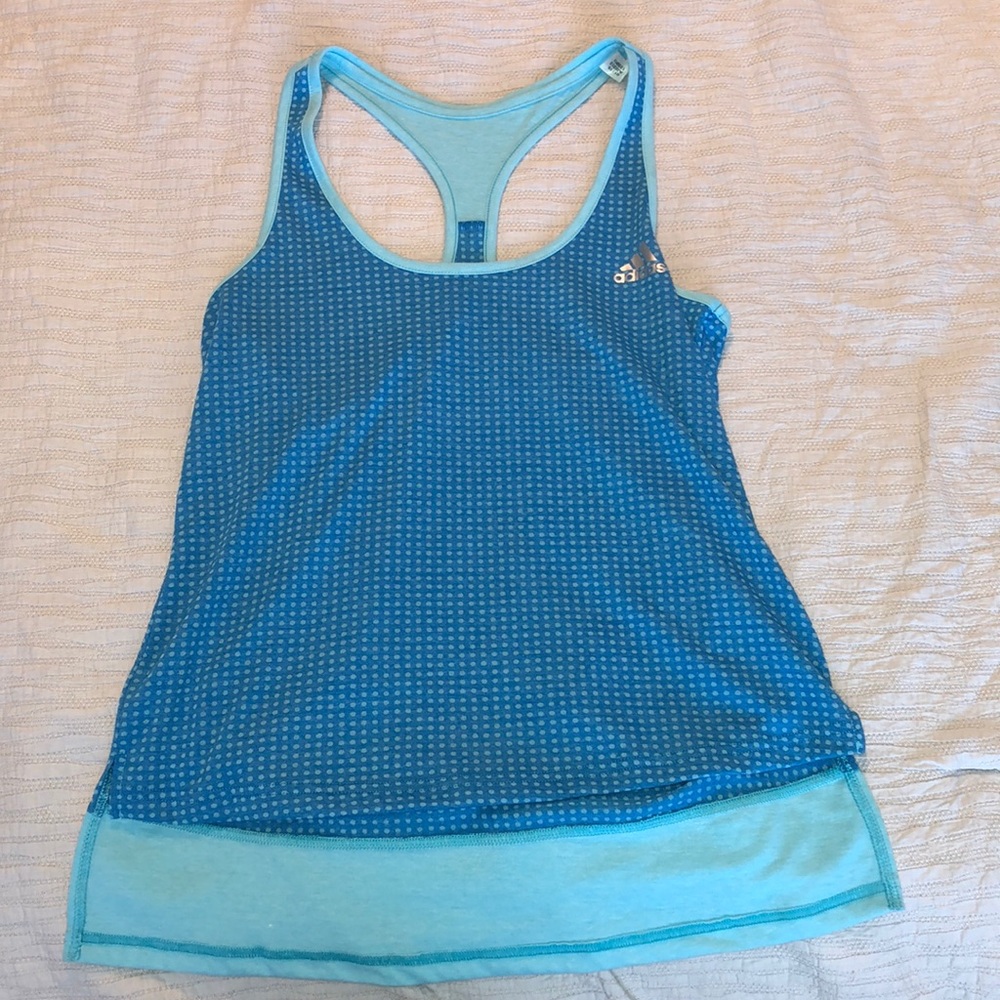 Blue adidas active tank top